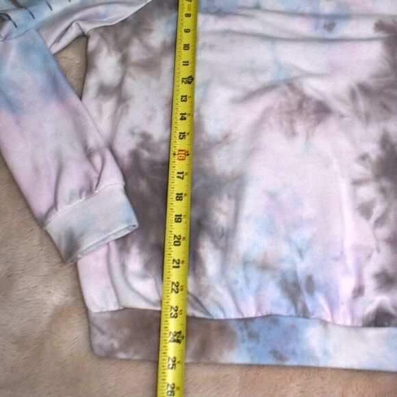 Blue Buttercup Pastel Tie Dye Cut Sleeve Sweatshirt Size Small Cozy - Picture 11 of 15